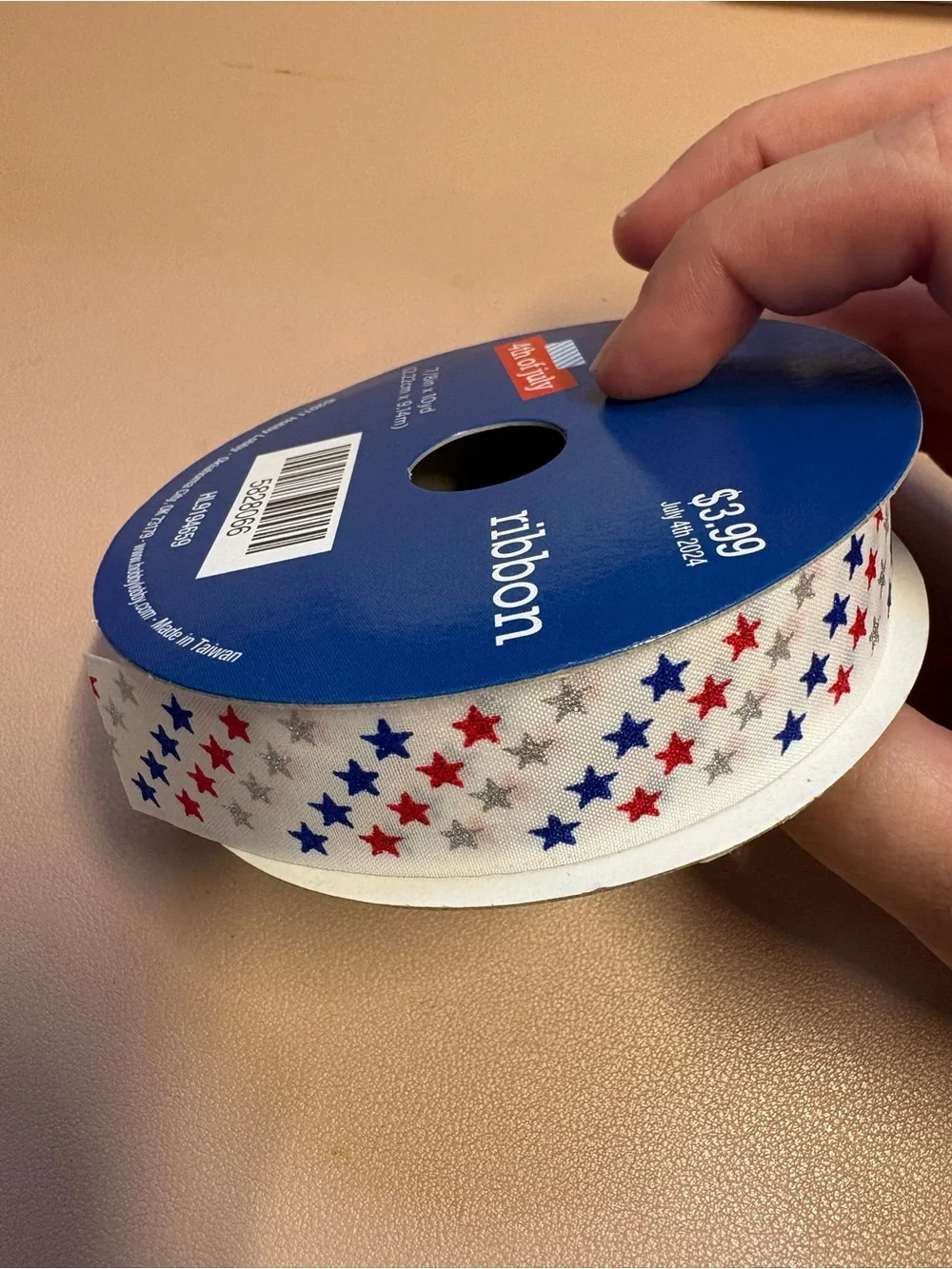 Hobby Lobby Patriotic Star & Red Heart Ribbon Duo
